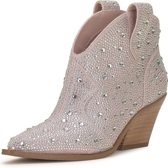 Jessica Simpson Women's Zadie 2 Ankle Boot-baby pink- bling - Picture 1 of 7